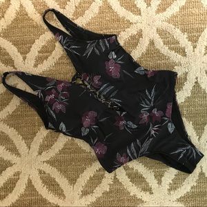Floral one piece bathing suit